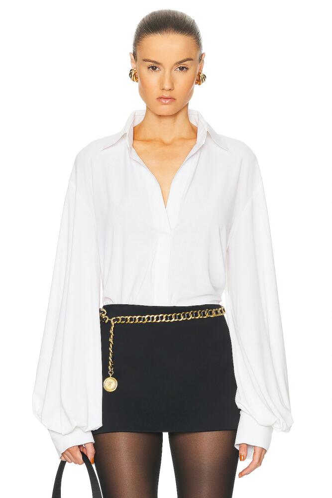 Norma Kamali Full Sleeve Shirt in White Cover