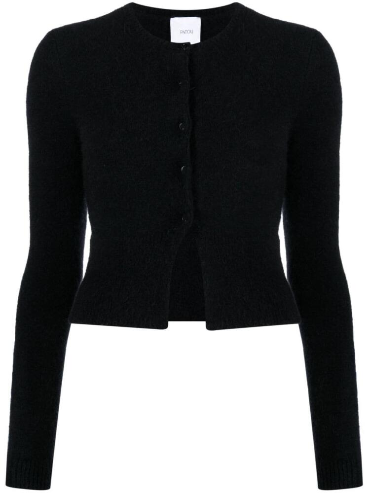 Patou button-fastening knitted cardigan - Black Cover