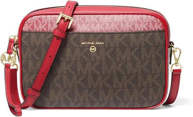 MICHAEL Michael Kors Jet Set Charm Large East/West Camera Crossbody (Crimson Multi) Cross Body Handbags Cover