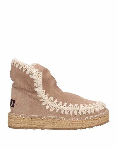 Mou Woman Ankle boots Beige Soft Leather Cover