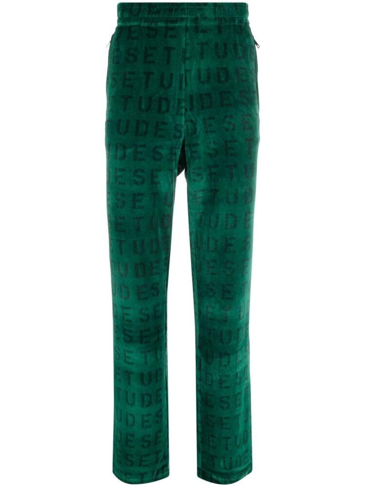 Etudes Bartleby stencil velvet trousers - Green Cover