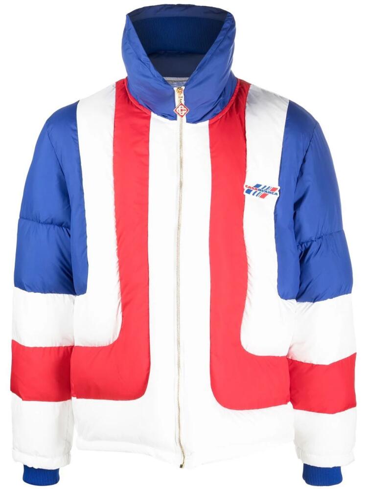 Casablanca colour-block puffer jacket - White Cover