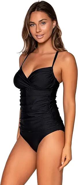 Sunsets Serena Tankini (Black) Women's Swimwear Cover