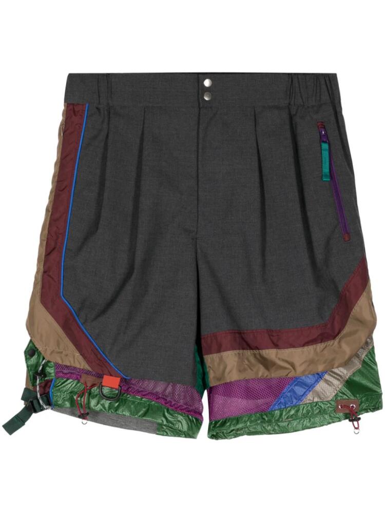 Kolor colour-block layered shorts - Grey Cover