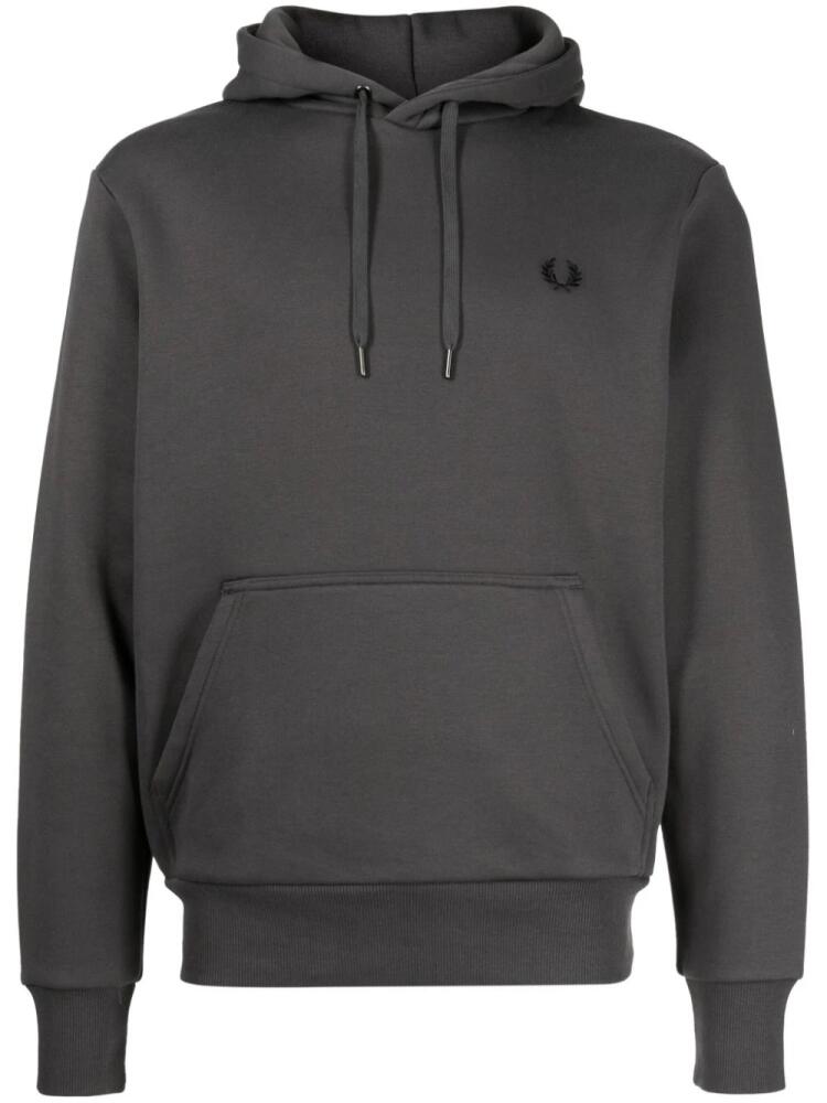 Fred Perry logo-embroidered logo-tape drawstring hoodie - Grey Cover