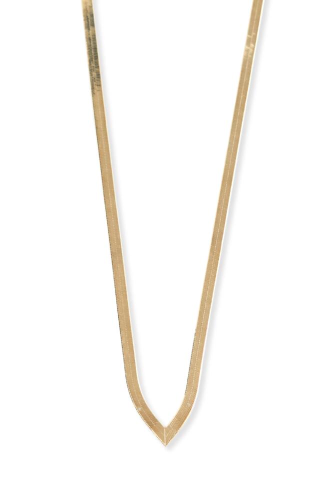 Argento Vivo Sterling Silver Herringbone Chain V-Necklace in Gold Cover