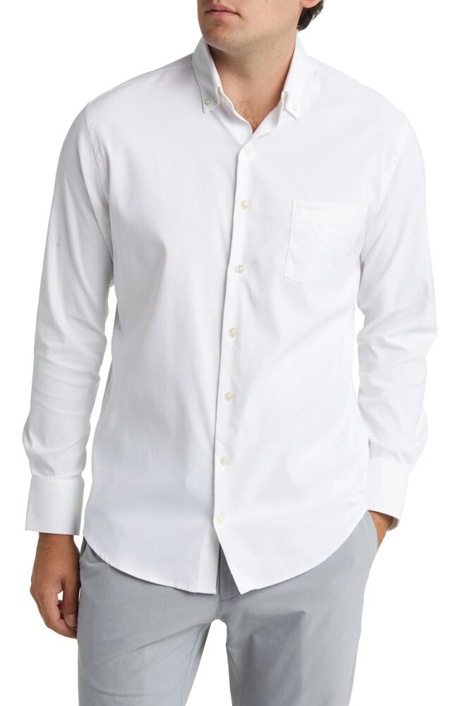 Peter Millar Collins Performance Oxford Button-Down Shirt in White Cover