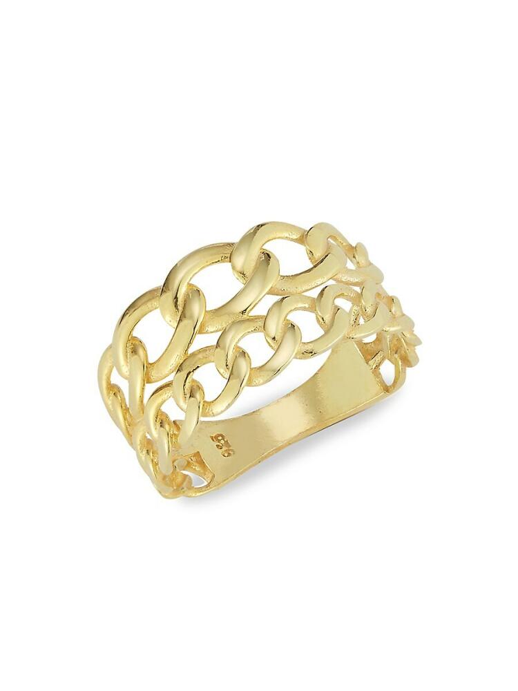 SPHERA MILANO Women's 14K Yellow Goldplated Sterling Silver Chain Band Ring Cover