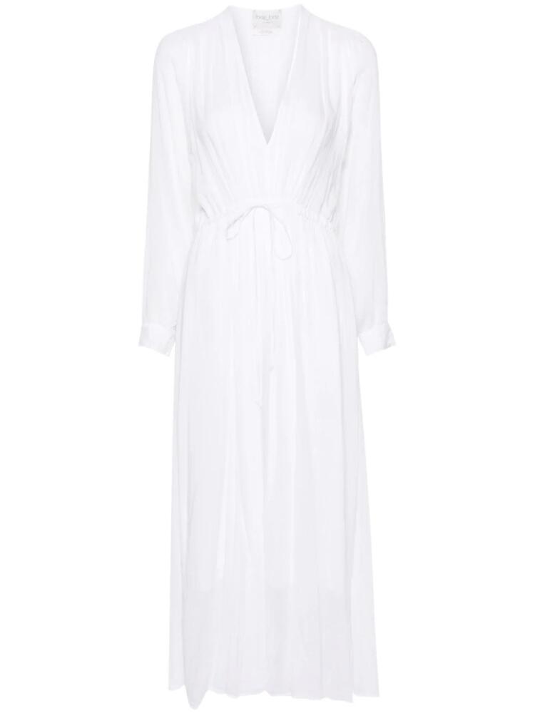 Forte Forte semi-sheer pleated flared dress - White Cover