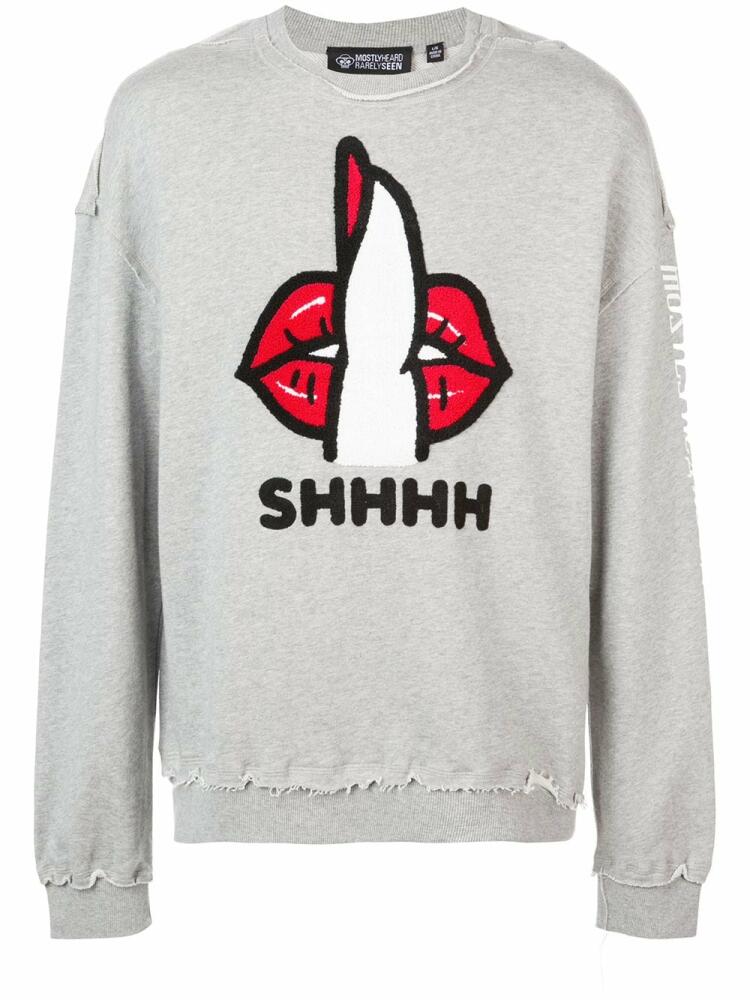 Mostly Heard Rarely Seen Shh sweatshirt - Grey Cover