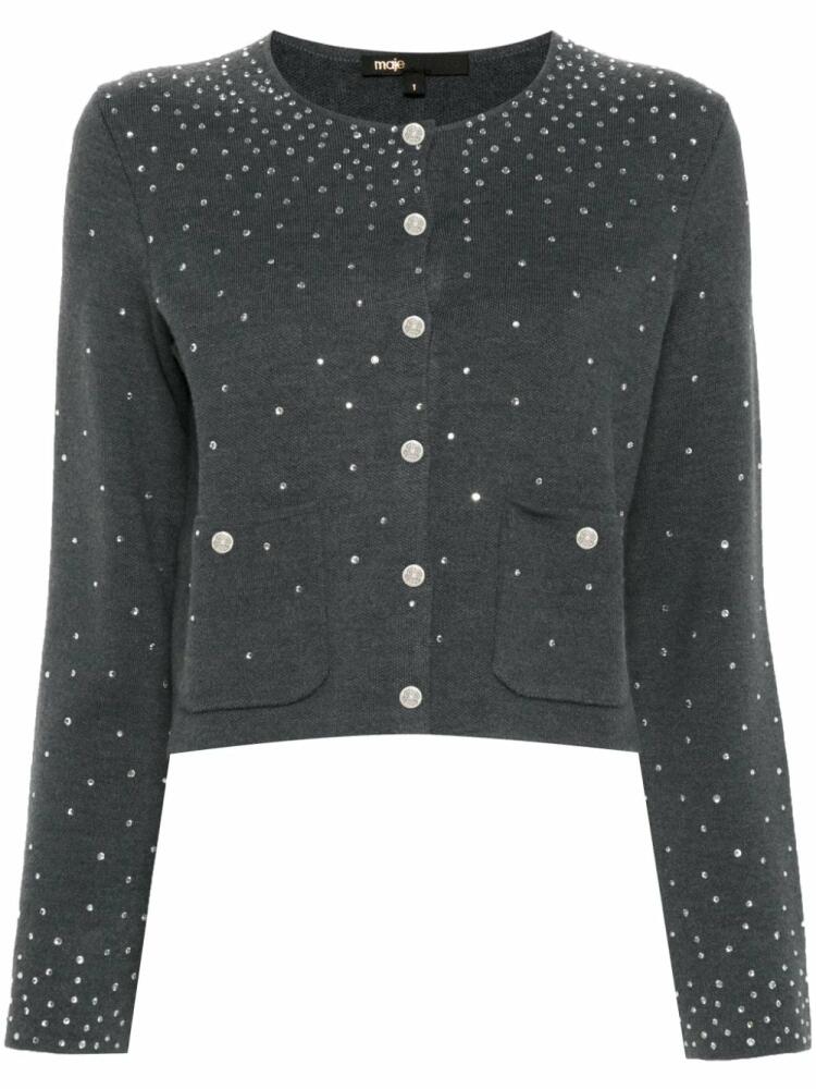 Maje rhinestone-embellished cardigan - Grey Cover