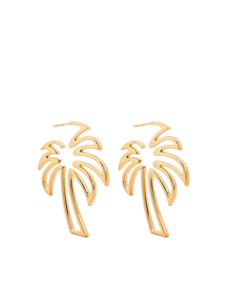 Palm Angels palm tree-shaped drop earrings - Gold Cover