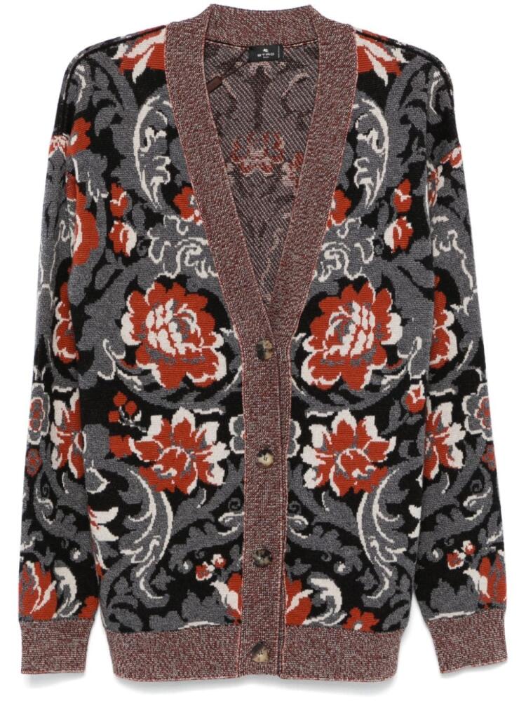 ETRO floral-jacquard cardigan - Grey Cover