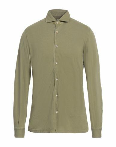 Fedeli Man Shirt Military green Cotton Cover