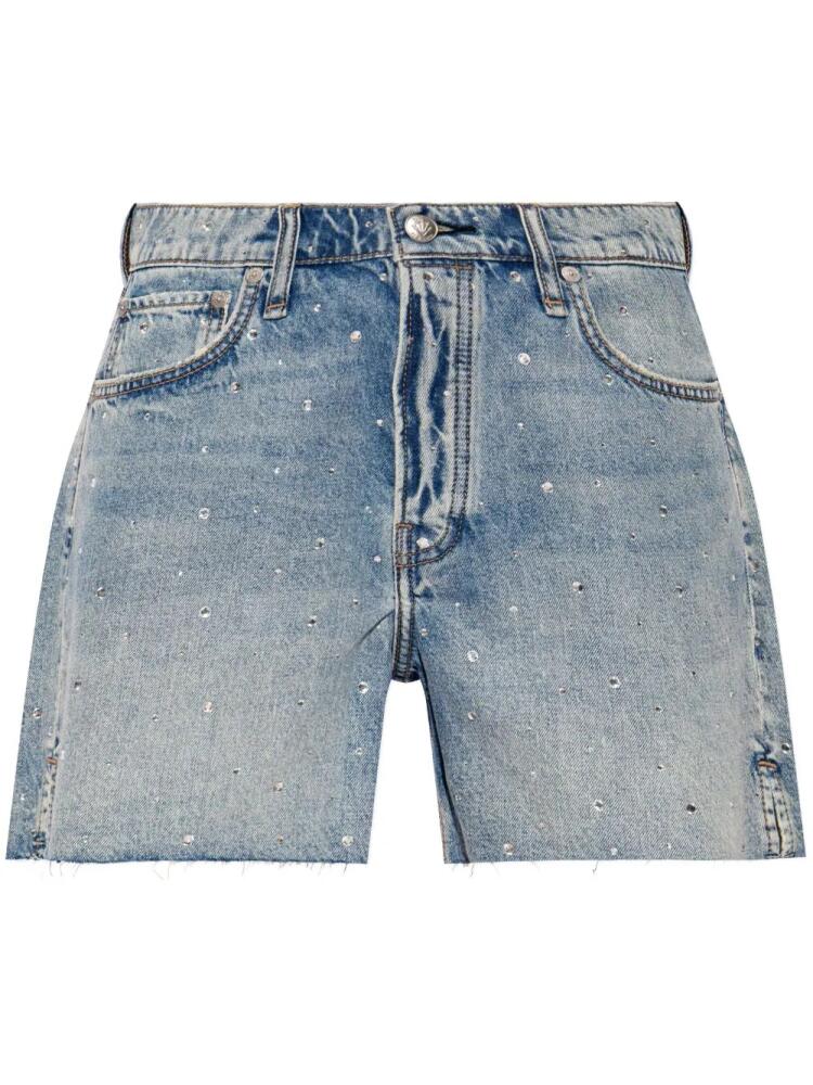 rag & bone rhinestone-embellishment denim shorts - Blue Cover