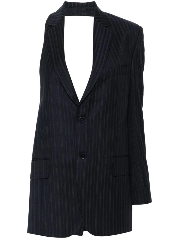 BETTTER pinstriped asymmetric blazer - Blue Cover