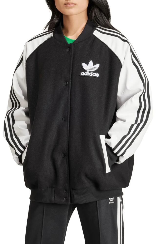 adidas Originals SST Bomber Jacket in White/Black Cover