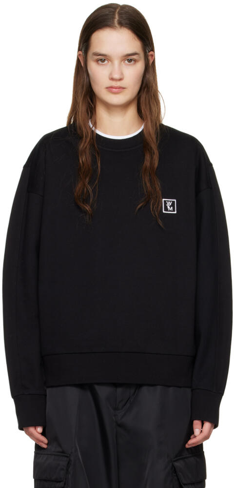 WOOYOUNGMI Black Patch Sweatshirt Cover