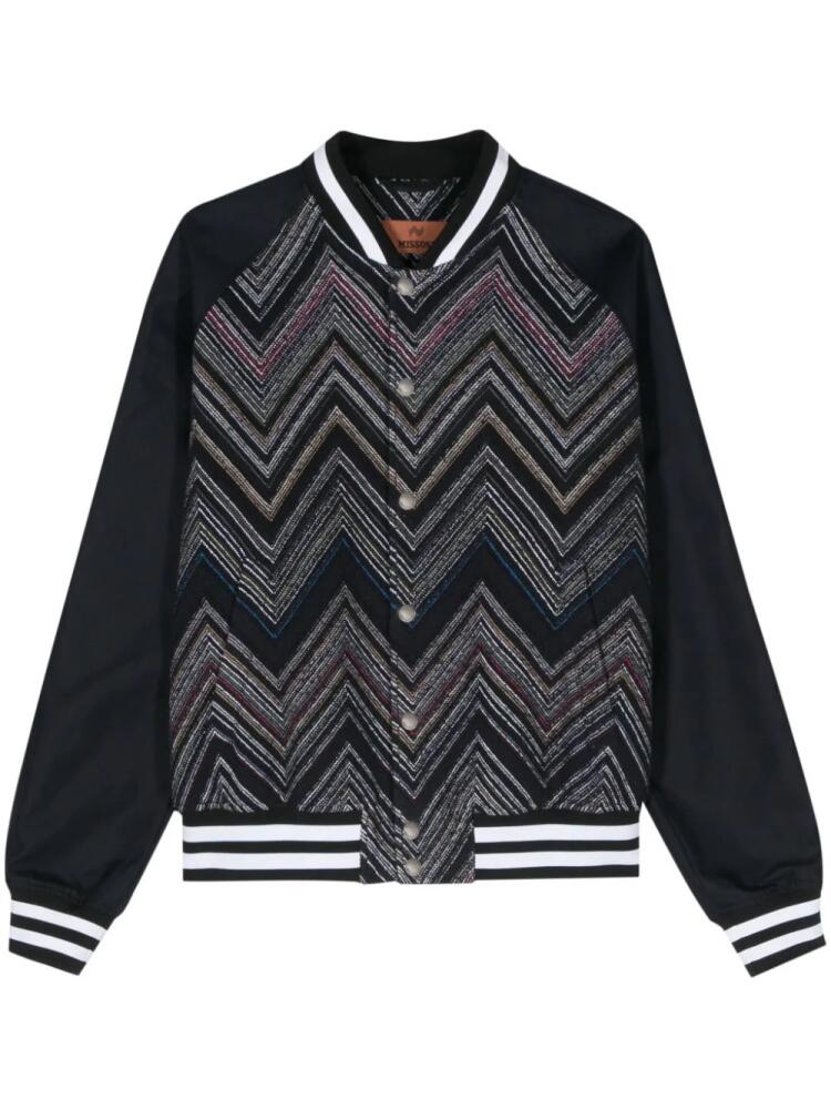 Missoni panelled-design bomber jacket - Blue Cover