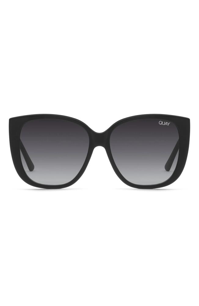 Quay Australia Ever After 59mm Cat Eye Sunglasses in Matte Black/Smoke Cover