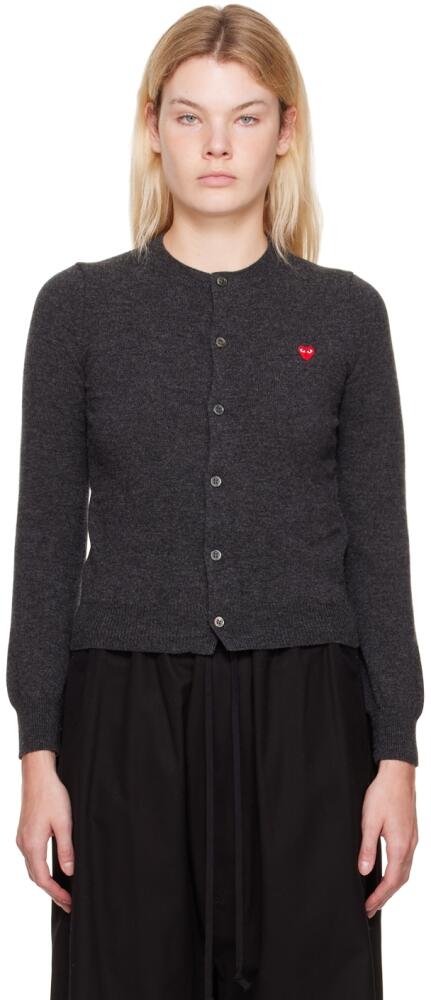 COMME des GARÇONS PLAY Gray Small Heart Patch Cardigan Cover