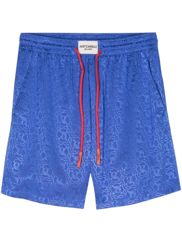 Just Cavalli jacquard-logo track shorts - Blue Cover