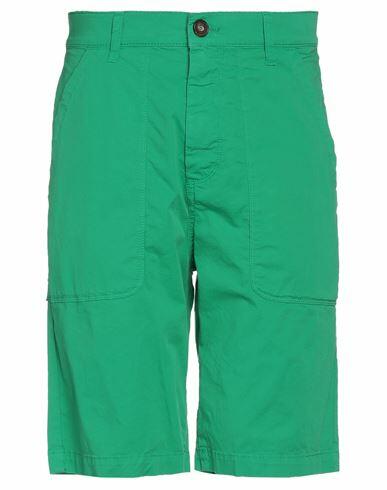 Dirk Bikkembergs Man Shorts & Bermuda Shorts Green Cotton, Elastane Cover