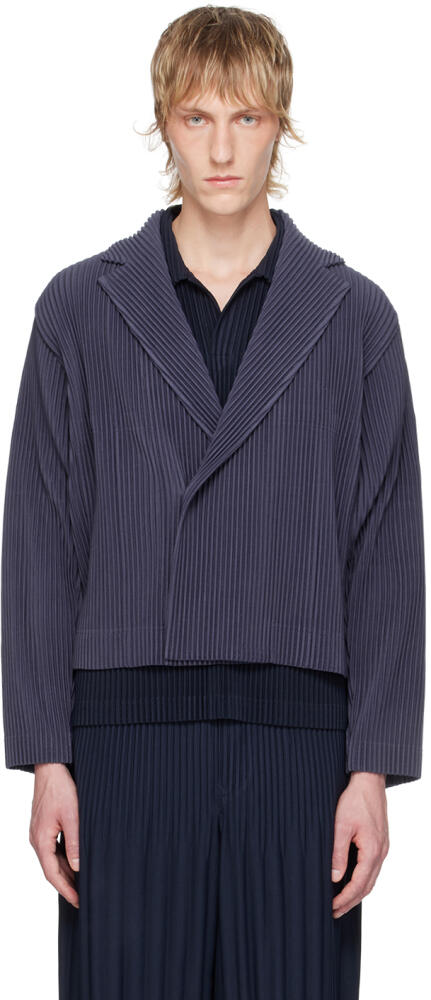 HOMME PLISSÉ ISSEY MIYAKE Blue Tailored Pleats 2 Blazer Cover