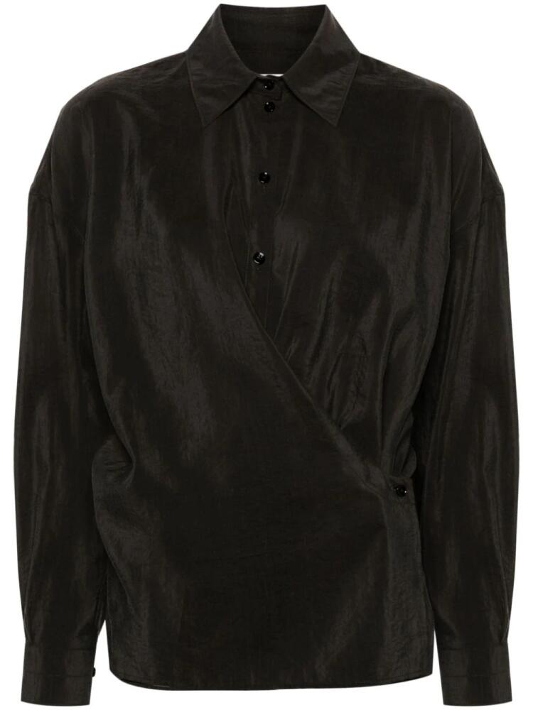 LEMAIRE straight-collar twisted shirt - Brown Cover