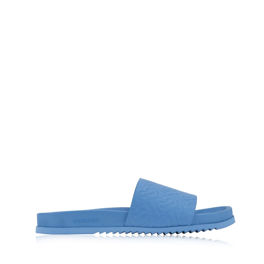 Burberry Vivid Cobalt Melroy TB Monogram-Embossed Slides Cover