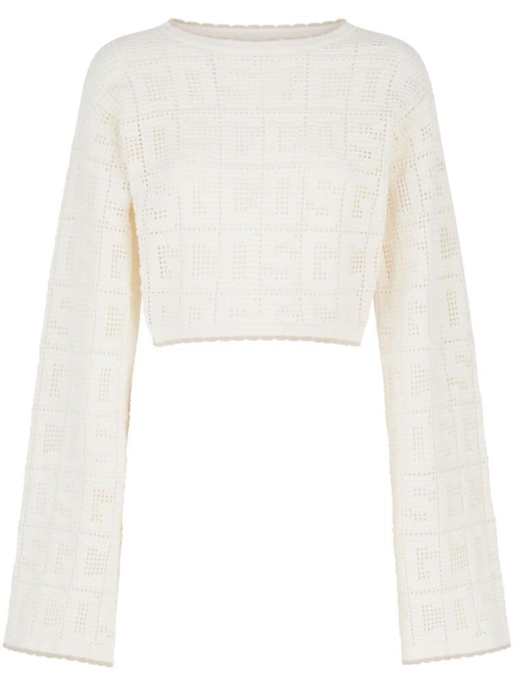 GCDS monogram macramé top - White Cover