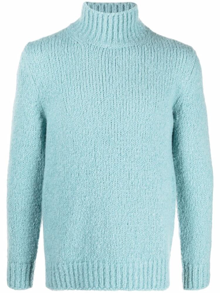 Brioni mock-neck knitted cashmere jumper - Blue Cover