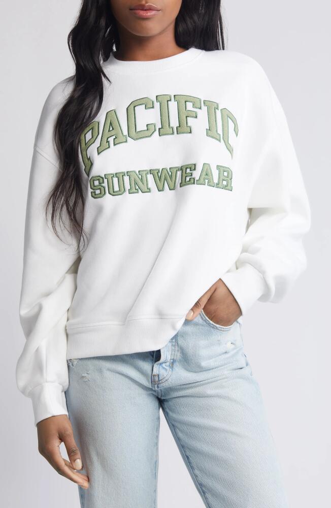 PacSun Arch Logo Graphic Sweatshirt in Bright White Cover