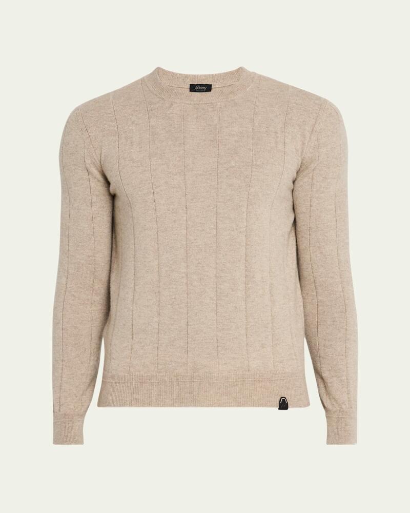 Brioni Men's Cashmere Rib Crewneck Sweater Cover