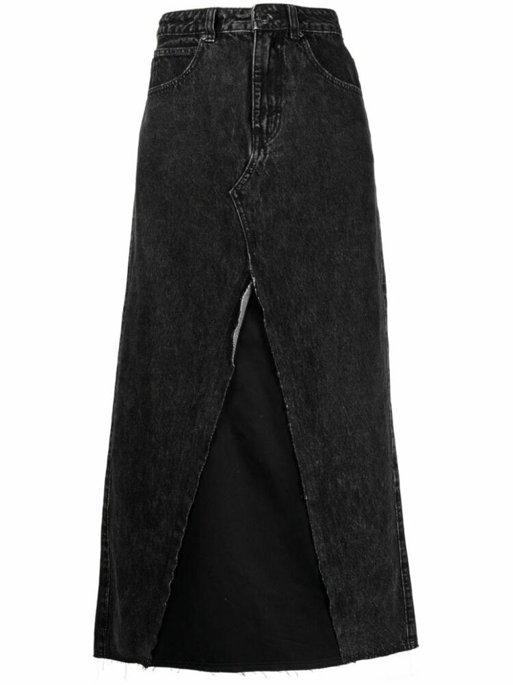 izzue high-waist denim midi skirt - Black Cover