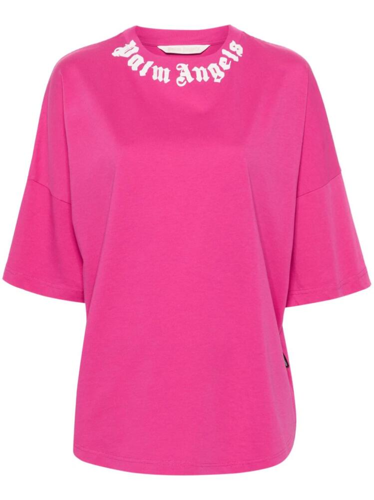 Palm Angels logo-print cotton T-shirt - Pink Cover