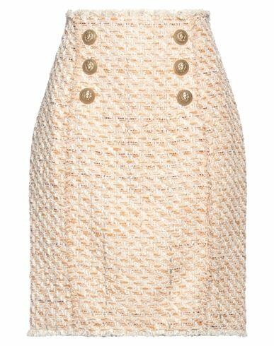 Balmain Woman Mini skirt Beige Cotton, Synthetic fibers, Acrylic, Wool Cover