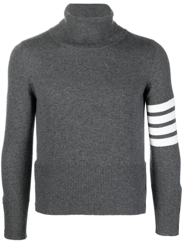 Thom Browne 4-bar stripe cashmere turtleneck - Grey Cover