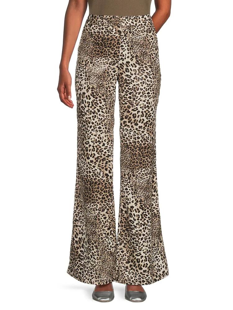 Etienne Marcel Women's Leopard Print Wide Leg Pants - Leopard Cover