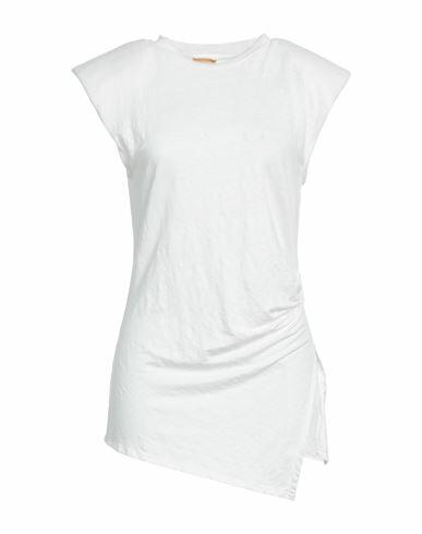 Nude Woman T-shirt Off white Linen, Elastane Cover