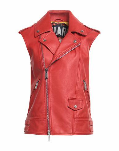 Dsquared2 Woman Jacket Orange Calfskin Cover