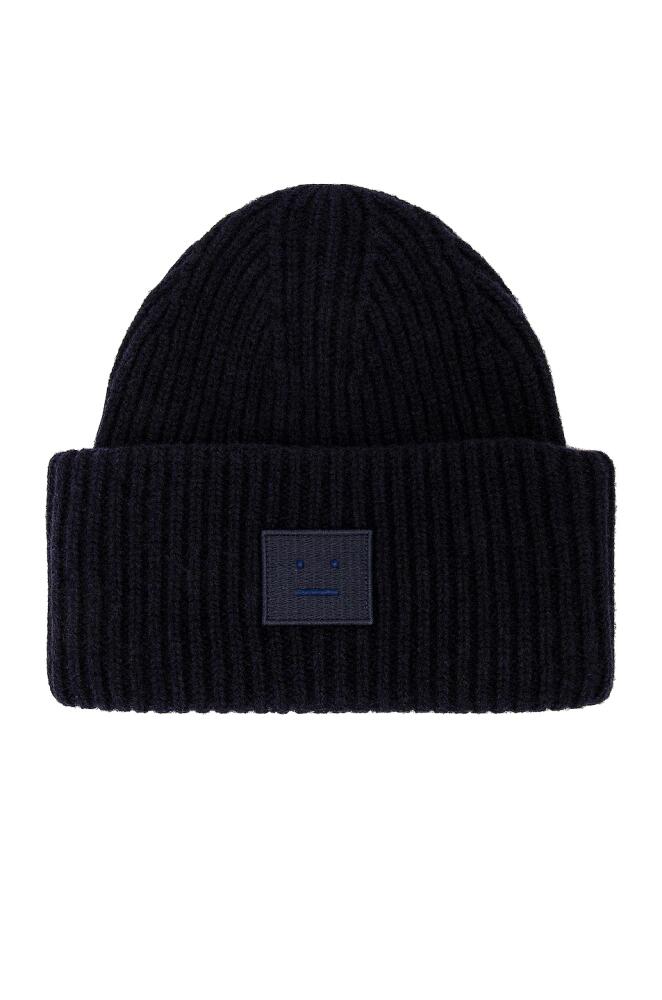 Acne Studios Face Beanie in Navy Cover