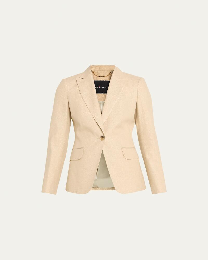 Kiton Metallic Single-Breast Blazer Cover