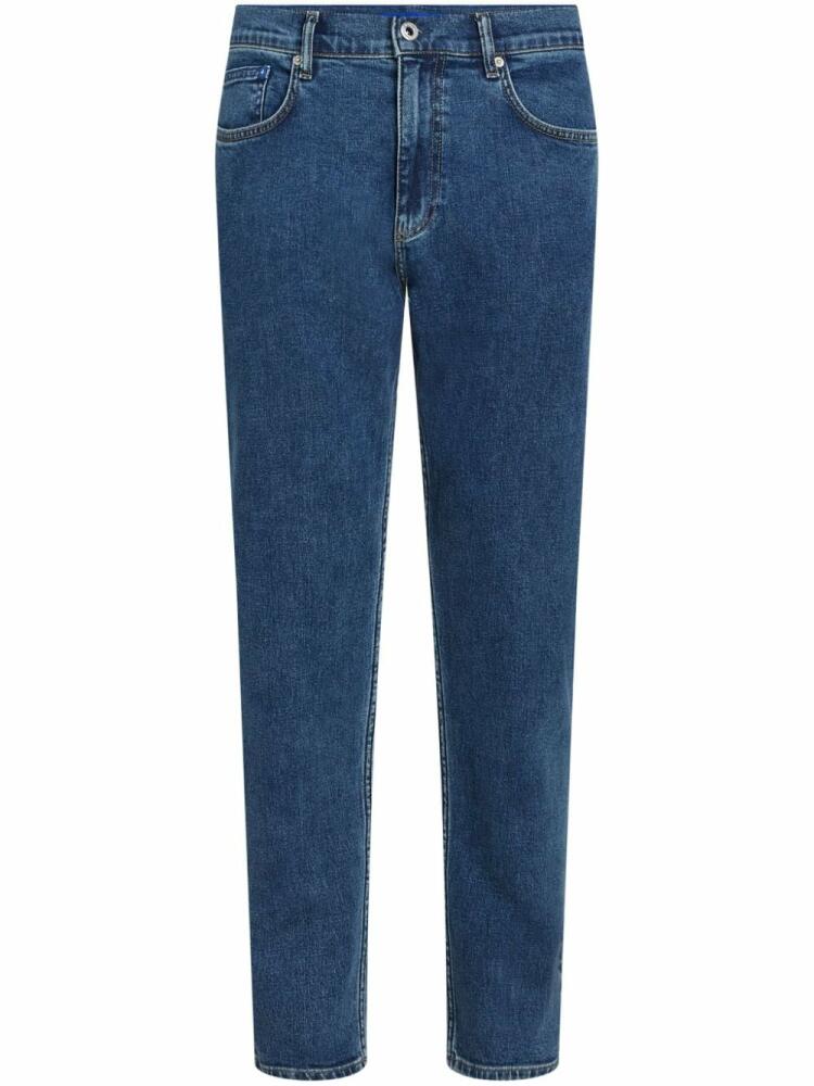 Karl Lagerfeld Jeans logo-patch organic cotton tapered jeans - Blue Cover