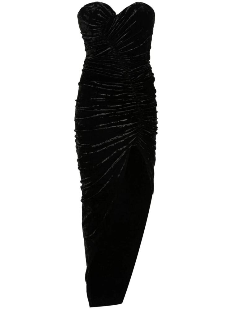 Alexandre Vauthier crushed velvet maxi dress - Black Cover