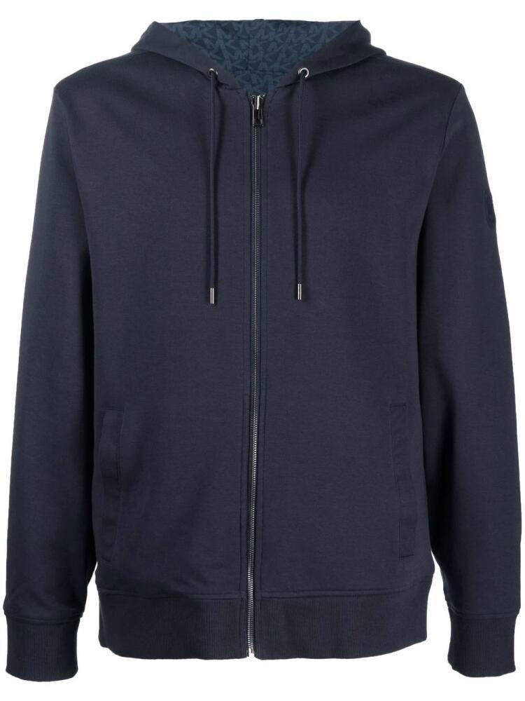 Michael Kors monogram-print reversible zip-up hoodie - Blue Cover