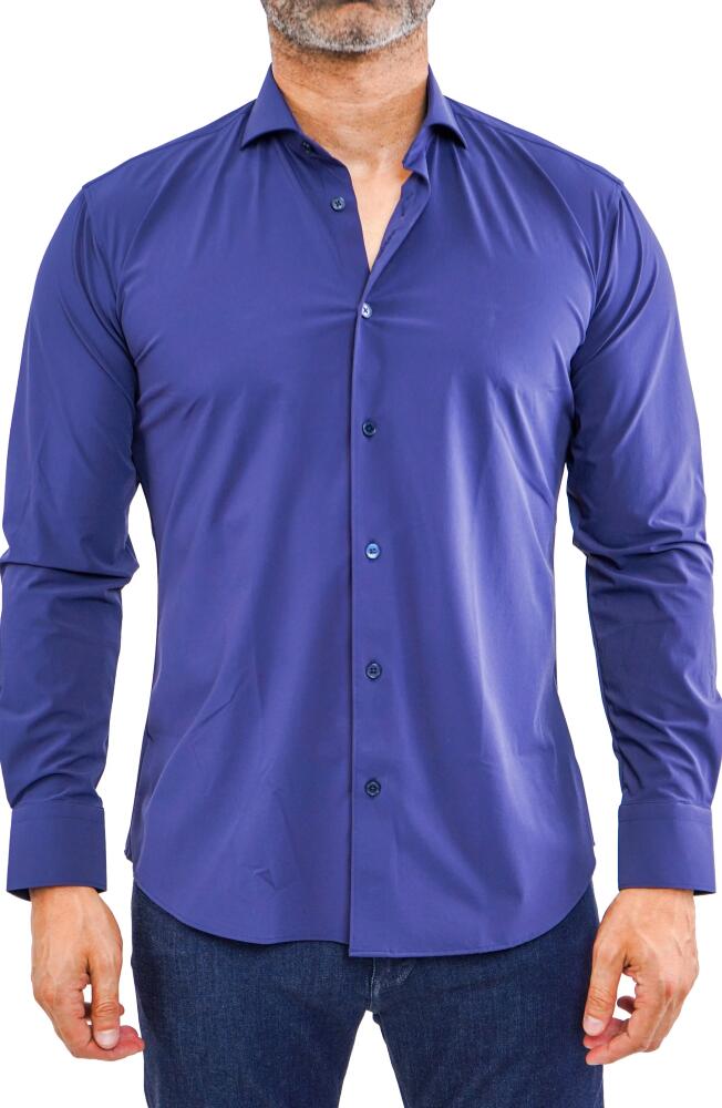 Maceoo Einstein Stretchcore Performance Button-Up Shirt in Blue Cover