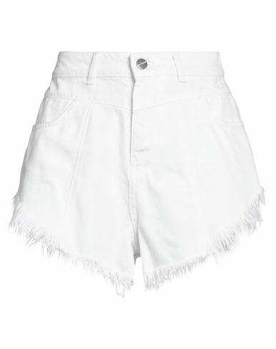 Hinnominate Woman Denim shorts White Cotton Cover