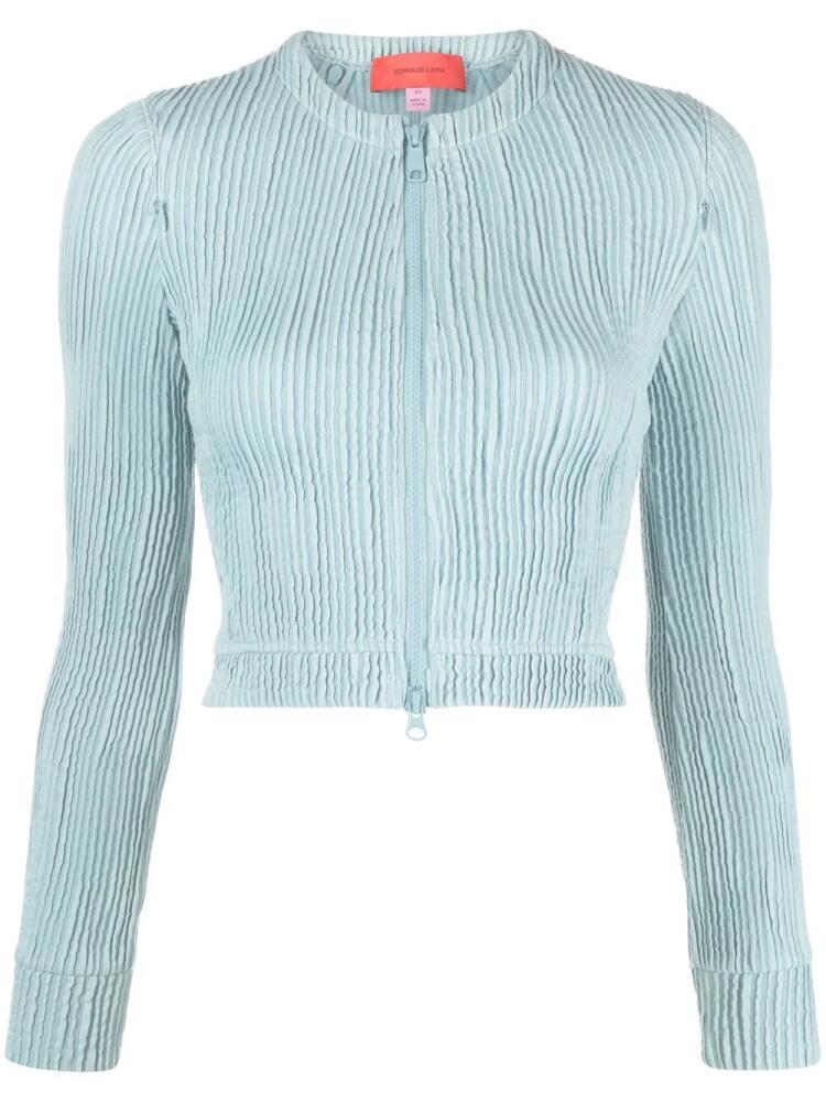 Eckhaus Latta cut-out long-sleeve top - Blue Cover