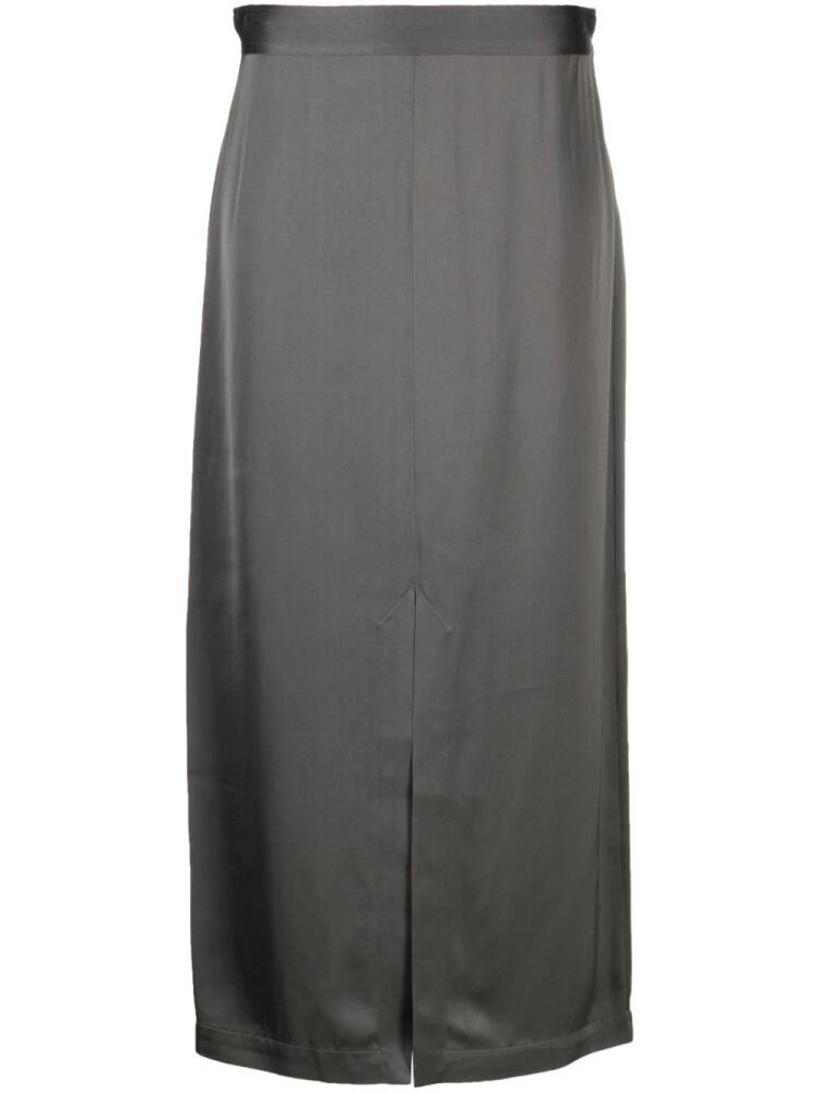 TOTEME high-waist satin midi skirt - Green Cover